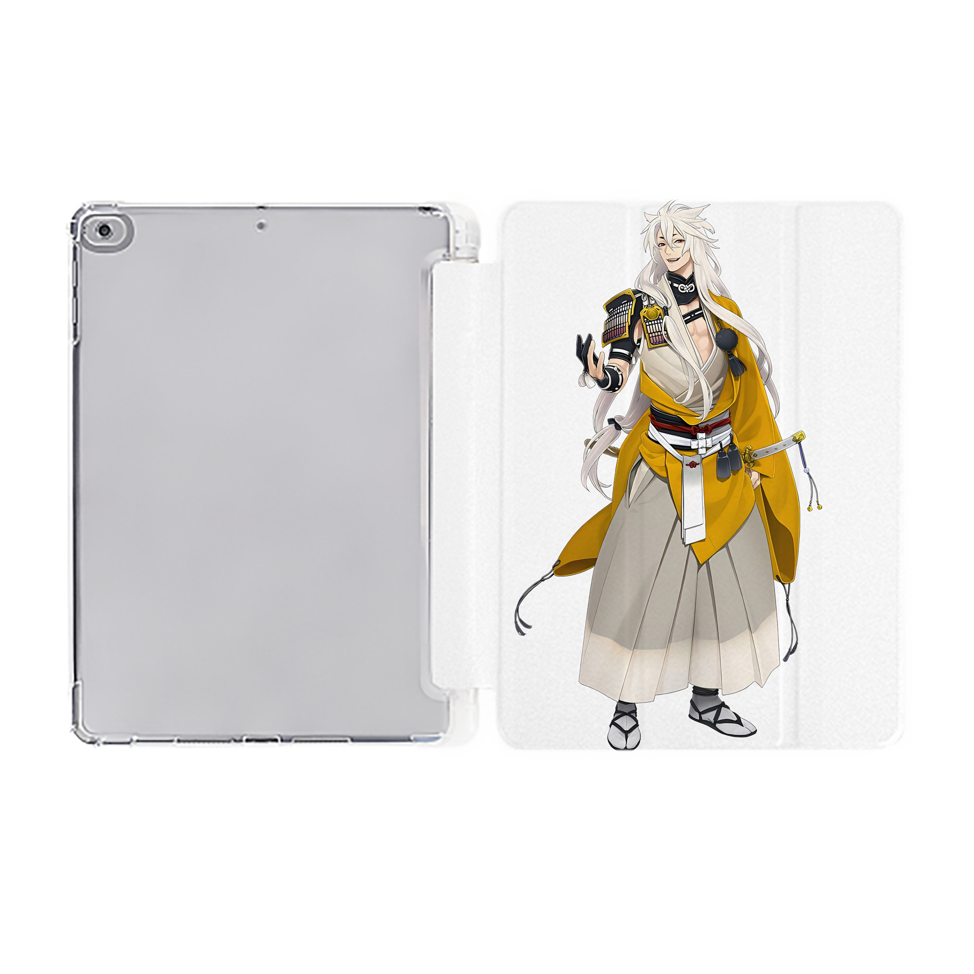 （画像用） 刀剣乱舞 Touken Ranbu IPad ケース ペン収納付き 三つ折りスタンド PUレザー×シリコン 対応機種9.5/10.5/10.9インチ